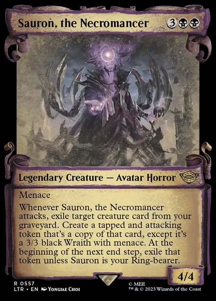 Sauron, the Necromancer, Magic card LTR 557 — The Lord of the Rings: Tales of Middle-earth set