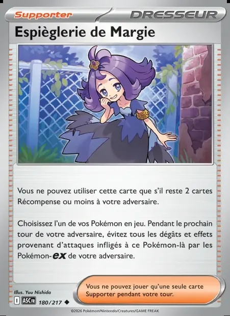 Espièglerie de Margie, carte Pokémon ASC 180 — extension Héros Transcendants