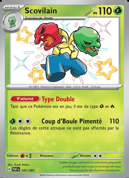 Scovilain, carte Pokémon PAF 107 — extension Destinées de Paldea