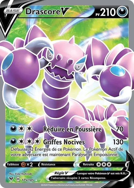 Drascore V, carte Pokémon VIV 175 — extension Voltage Éclatant