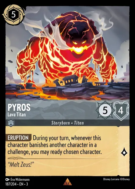 Pyros - Lava Titan, Disney Lorcana card CH3-187 — Into the Inklands set