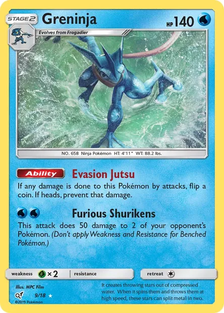 Greninja, Pokémon card DET 9 — Detective Pikachu set