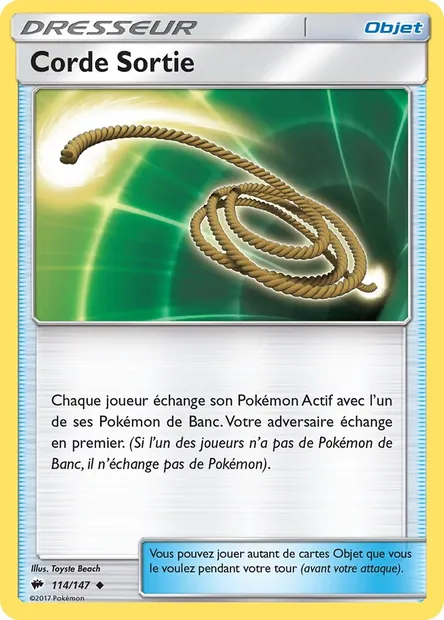 Corde Sortie, carte Pokémon BUS 114 — extension Ombres Ardentes