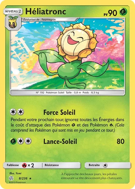 Héliatronc, carte Pokémon CEC 8 — extension Éclipse Cosmique
