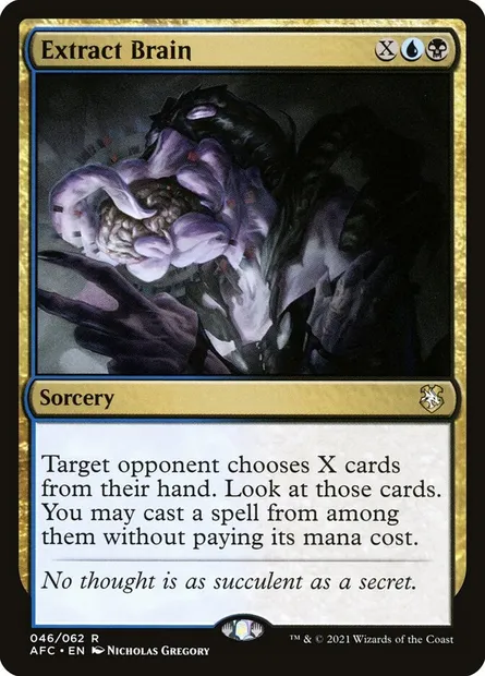 Extract Brain, Magic card AFC 46 — Forgotten Realms Commander set