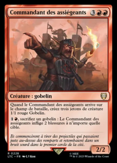 Commandant des assiégeants, carte Magic LTC 228 — extension Tales of Middle-earth Commander