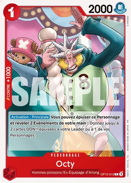 Octy, carte One Piece OP12-013 — extension L'HÉRITAGE DU MAÎTRE