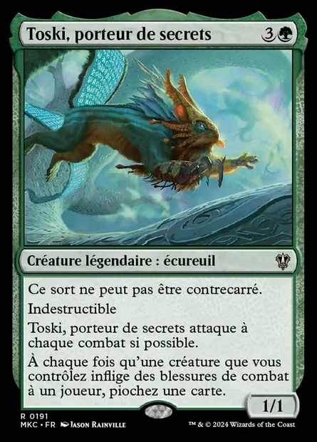Toski, porteur de secrets, carte Magic MKC 191 — extension Murders at Karlov Manor Commander