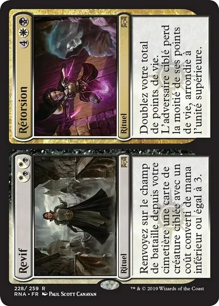 Revif // Rétorsion, carte Magic RNA 228 — extension L'allégeance de Ravnica