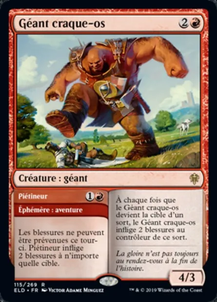 Géant craque-os // Piétineur, carte Magic ELD 115 — extension Throne of Eldraine