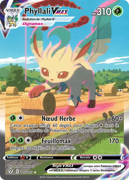 Phyllali VMAX, carte Pokémon EVS 205 — extension Évolution Céleste