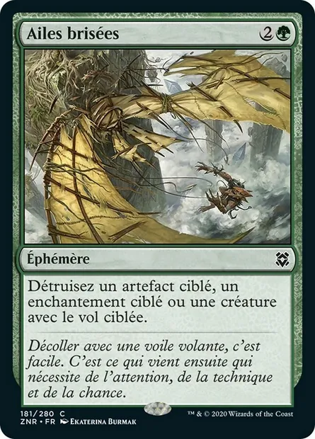 Ailes brisées, carte Magic ZNR 181 — extension Renaissance de Zendikar