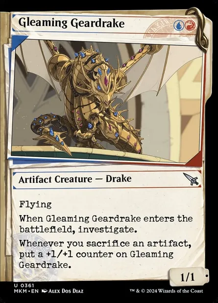 Gleaming Geardrake, Magic card MKM 361 — Murders at Karlov Manor set
