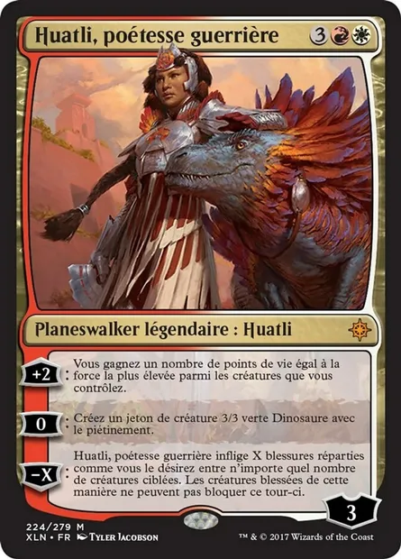 Huatli, poétesse guerrière, carte Magic XLN 224 — extension Ixalan