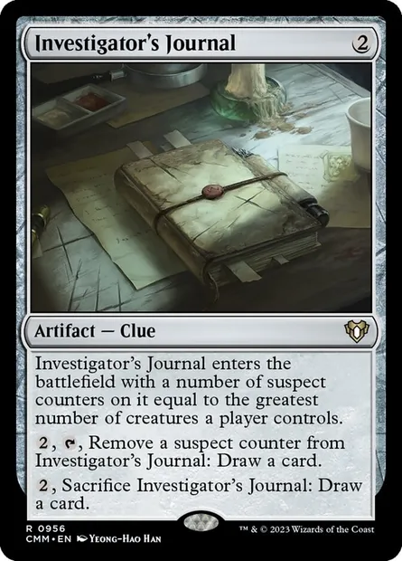 Investigator's Journal, Magic card CMM 956 — Commander Masters set