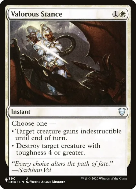 Valorous Stance, Magic card PLST CMR-390 — The List set