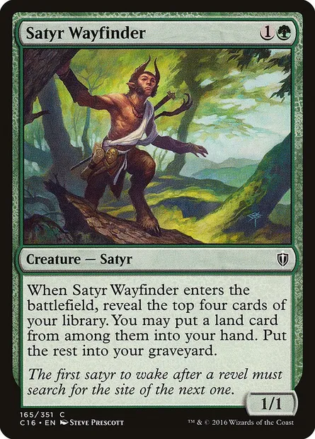 Satyr Wayfinder, Magic card C16 165 — Commander 2016 set