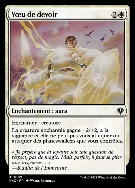 Vœu de devoir, carte Magic MKC 89 — extension Murders at Karlov Manor Commander