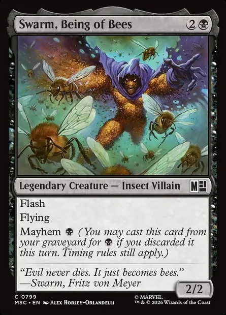 Swarm, Being of Bees, Magic card MSC 799 — Marvel Super Heroes Commander set