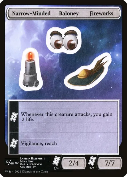Narrow-Minded Baloney Fireworks, Magic card SUNF 12 — Unfinity Sticker Sheets set