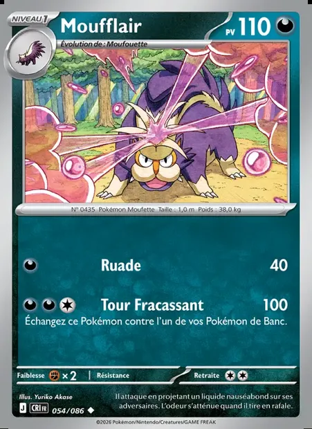 Moufflair, carte Pokémon CRI 054 — extension Chaos Ascendant