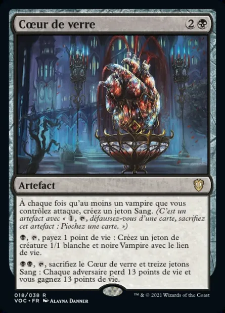Cœur de verre, carte Magic VOC 18 — extension Crimson Vow Commander