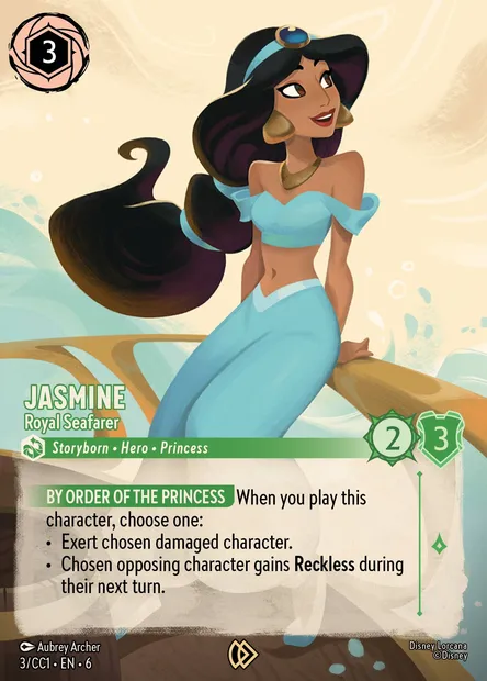 Jasmine - Navigatrice royale, carte Disney Lorcana CC1-003 — extension Curator's Collection: Heroines Edition