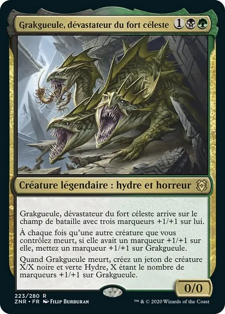 Grakgueule, dévastateur du fort céleste, carte Magic ZNR 223 — extension Renaissance de Zendikar
