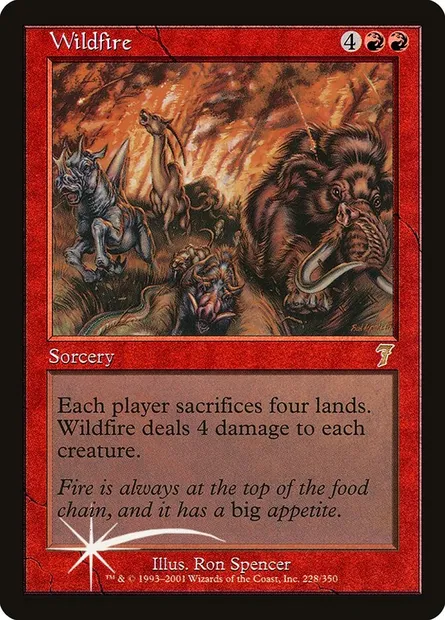 Feu dévastateur, carte Magic 7ED 228★ — extension Septième Edition