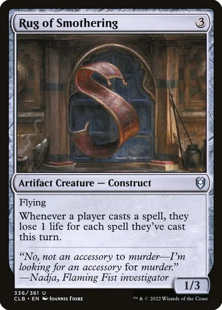 Rug of Smothering, Magic card CLB 336 — Commander Legends: Battle for Baldur's Gate set