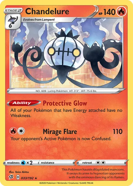 Chandelure, Pokémon card RCL 33 — Rebel Clash set
