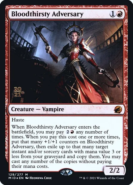 Adversaire assoiffée de sang, carte Magic PMID 129s — extension Innistrad: Midnight Hunt Promos