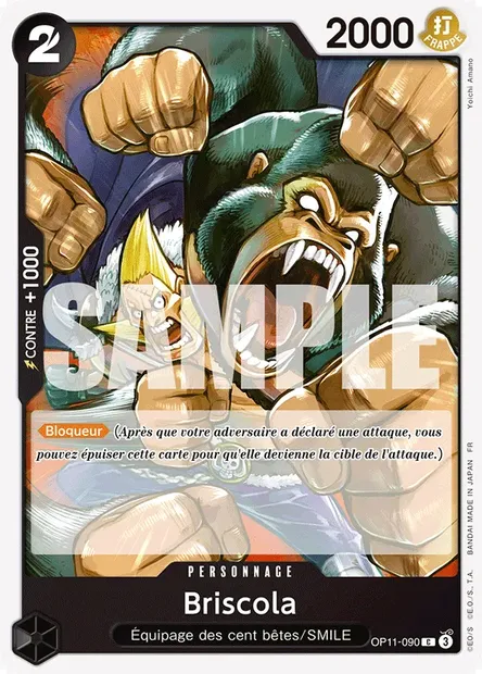 Briscola, carte One Piece OP11-090 — extension DES POINGS VIFS COMME L'ÉCLAIR