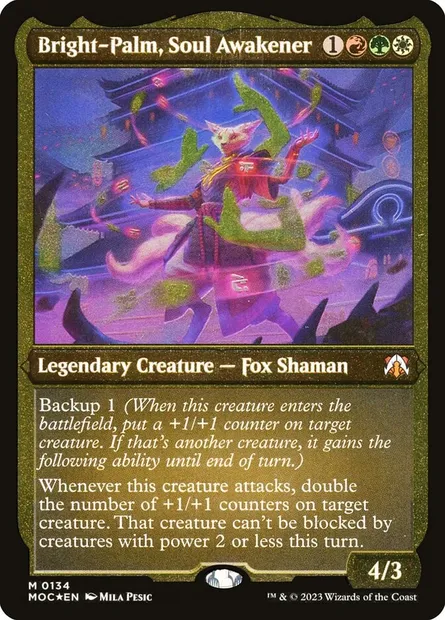Bright-Palm, Soul Awakener, Magic card MOC 134 — March of the Machine Commander set