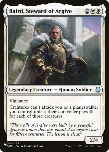 Baird, intendant d'Argive, carte Magic PLST DOM-4 — extension The List