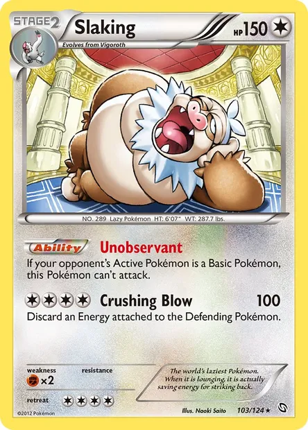 Slaking, Pokémon card DRX 103 — Dragons Exalted set