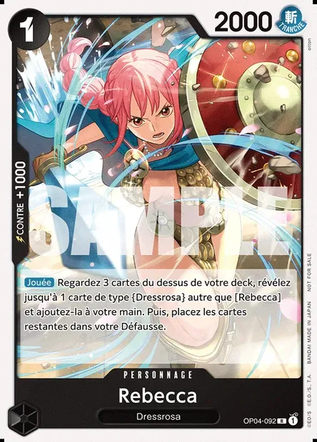 Rebecca, carte One Piece OP04-092 — extension KINGDOMS OF INTRIGUE