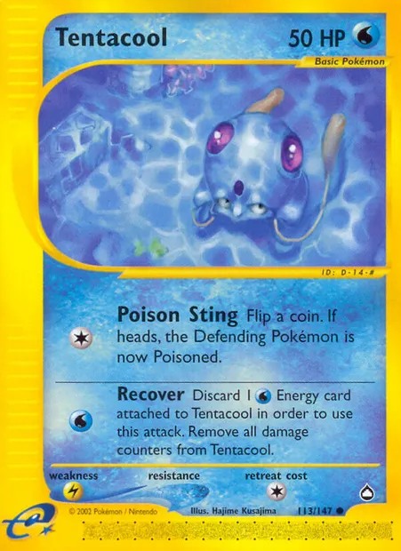 Tentacool, Pokémon card AQ 113 — Aquapolis set
