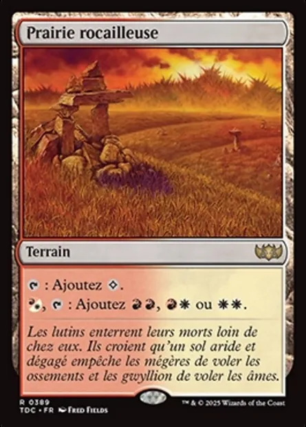 Prairie rocailleuse, carte Magic TDC 389 — extension Tarkir: Dragonstorm Commander