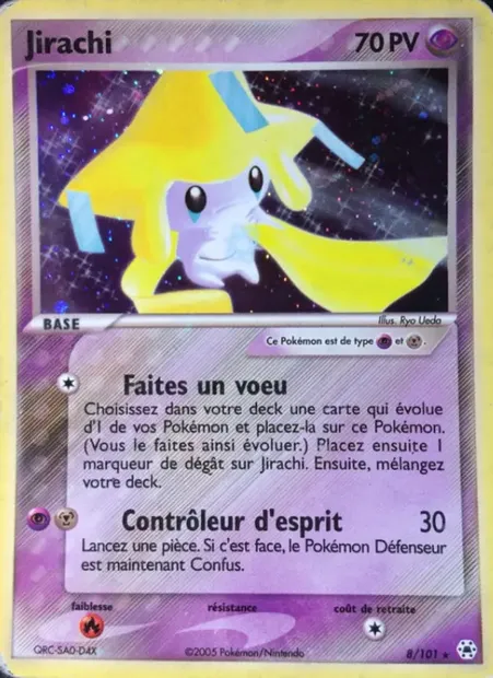 Jirachi, carte Pokémon HL 8 — extension EX Légendes Oubliées
