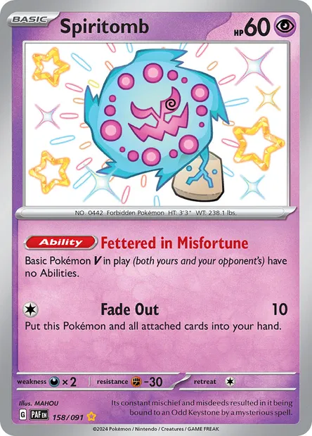 Spiritomb, Pokémon card PAF 158 — Paldean Fates set