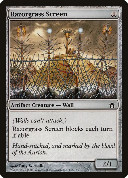 Razorgrass Screen, Magic card 5DN 145 — Fifth Dawn set