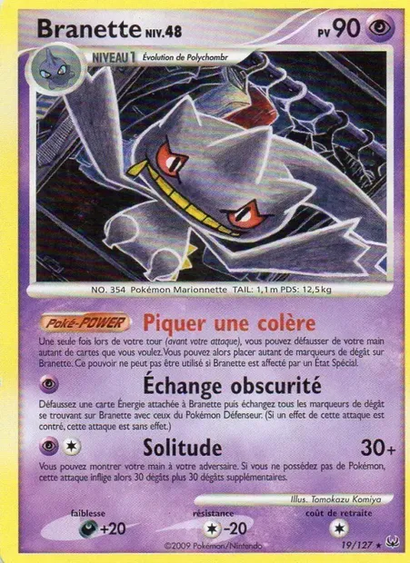 Branette, carte Pokémon PL 19 — extension Platine