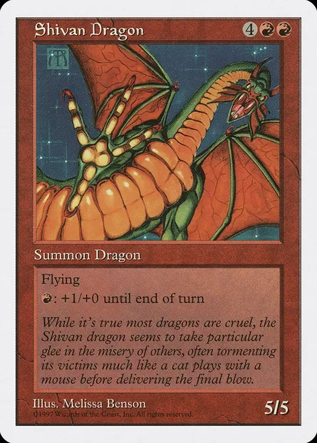 Shivan Dragon, Magic card 5ED 267 — Fifth Edition set
