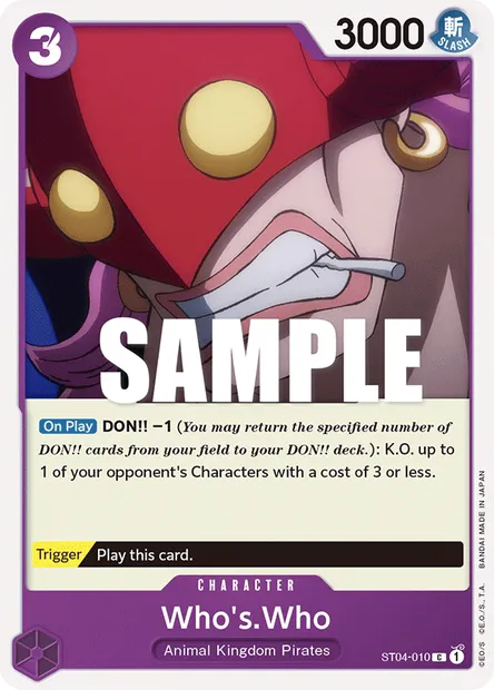 Who's Who, carte One Piece ST04-010 — extension Animal Kingdom Pirates