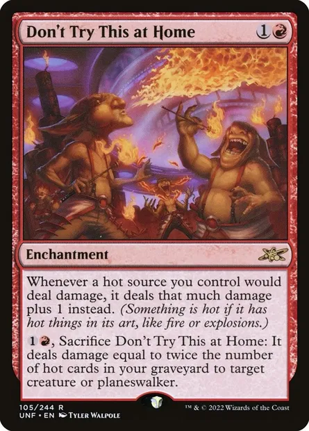 Don't Try This at Home, carte Magic UNF 105 — extension Unfinity