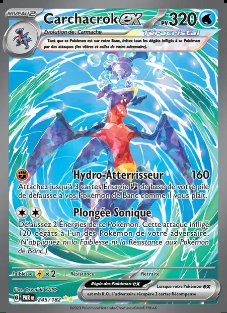 Carchacrok-ex, carte Pokémon PAR 245 — extension Faille Paradoxe