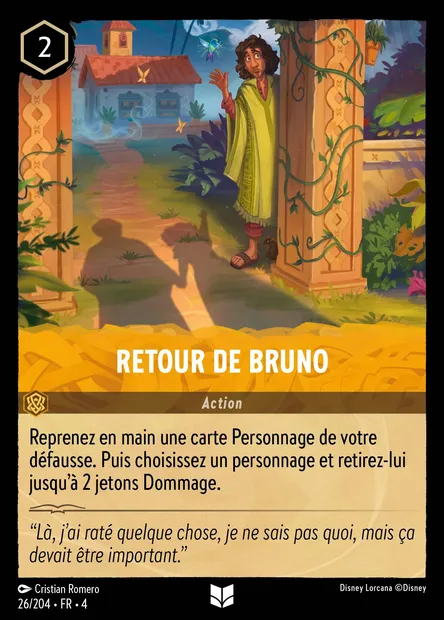 Retour de Bruno, carte Disney Lorcana CH4-026 — extension Le Retour d'Ursula