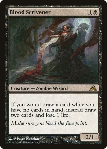 Blood Scrivener, Magic card DGM 22 — Dragon's Maze set