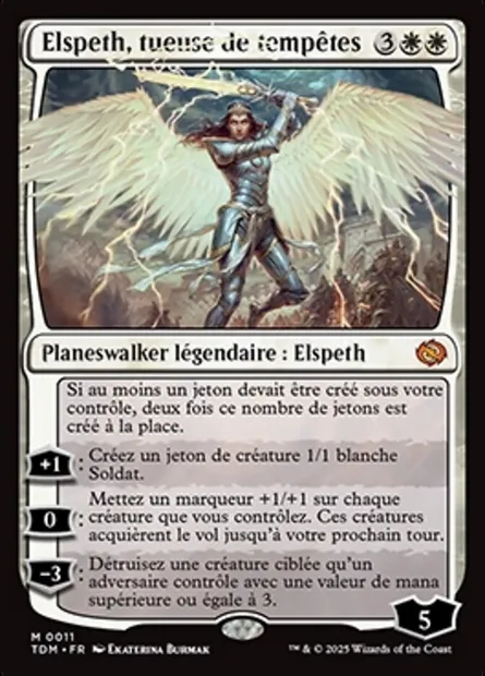 Elspeth, tueuse de tempêtes, carte Magic TDM 11 — extension Tarkir: Dragonstorm